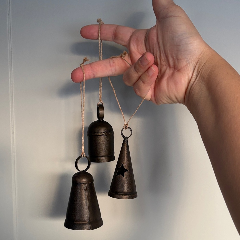 Vintage Zara home Rustic Bronze Hanging Bells Wall Decor